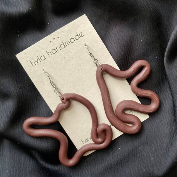Chocolate Squiggle Earrings
