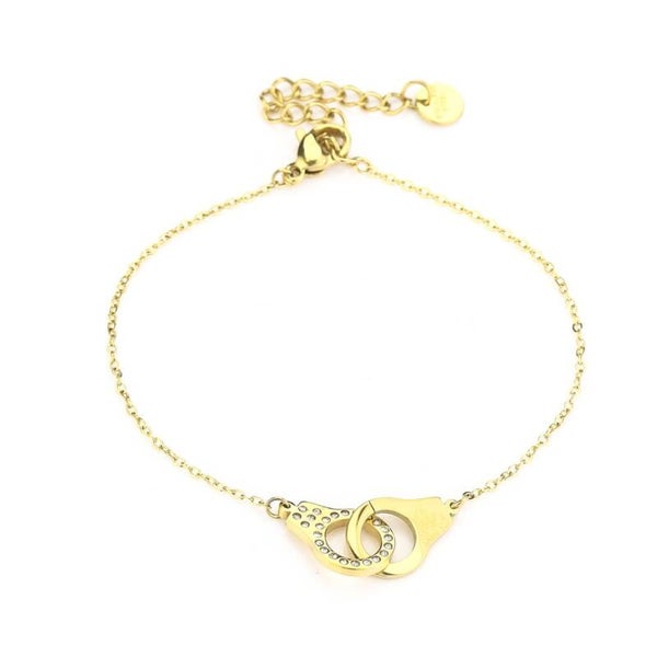 Handboeien Armband met Strass | Goud
