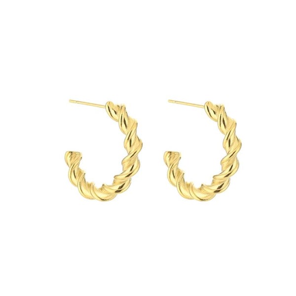 Twisted Hoops Oorbellen | Goud