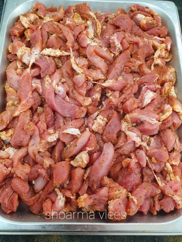 Shoarma reepjes per 500 gr.