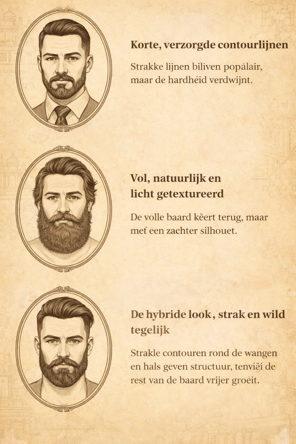 Verschillende baardstijlen 2026, natuurlijk en verzorgd
