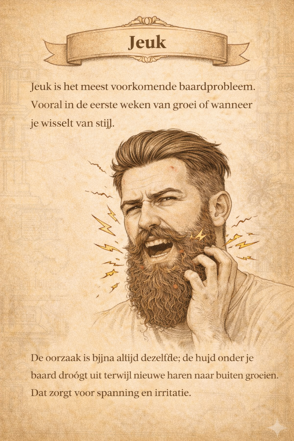 Man met baard en gevoelige huidverzorging  Jeuk / droogte sectie