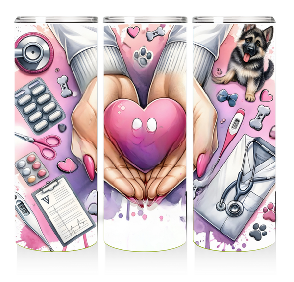 Gobelet  droit à fond plat en acier inoxydable 20oz ou gourde thermos à personnalisé vétérinaire 2