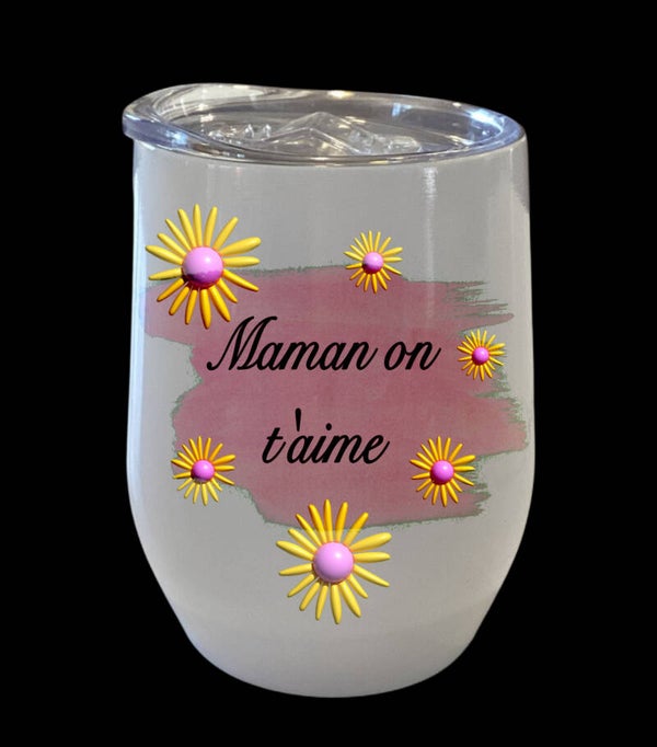 Verre à vin maman on t’aime