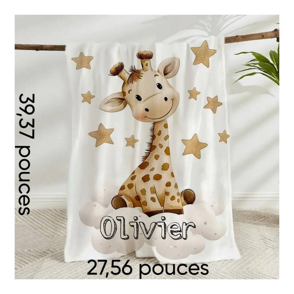 Couverture de bébé personalisable Girafe