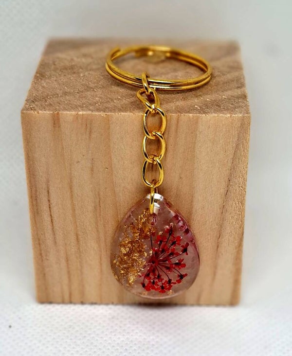 Sleutelhanger epoxy met droogbloem