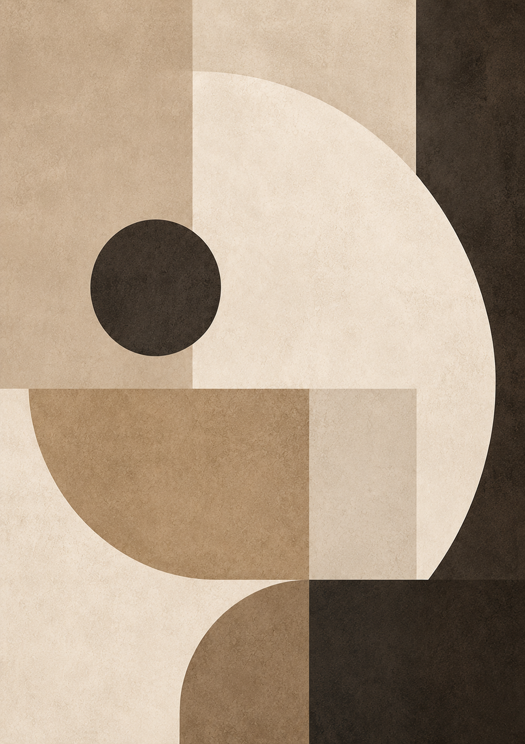 No.136.Japandi Geometric Wall Art Print – Silent Geometry