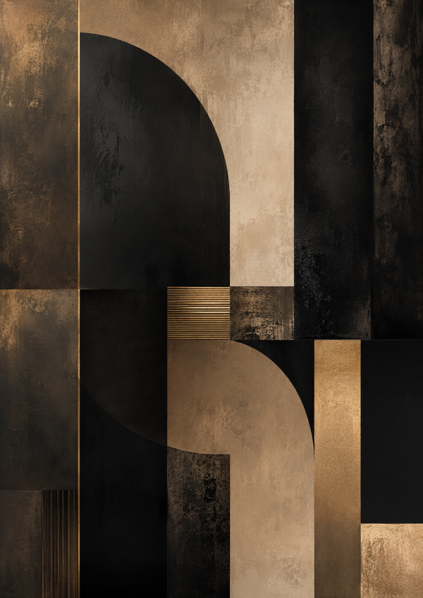 No.138.Luxury Black and Gold Wall Art Print – Velvet Noir