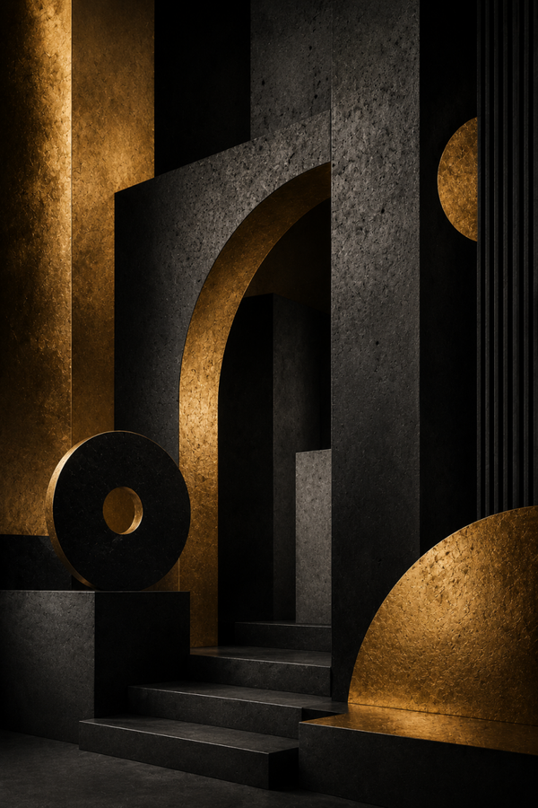 No.152.Monumental Harmony IX – Luxe Sculptural Geometry Kunstprint