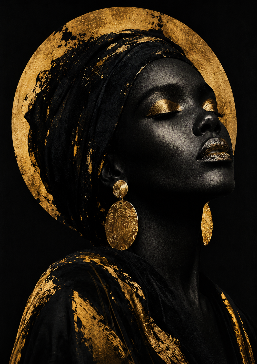 No.160.Eternal Gold – Luxe Black & Gold Canvas Art | 70x100 cm