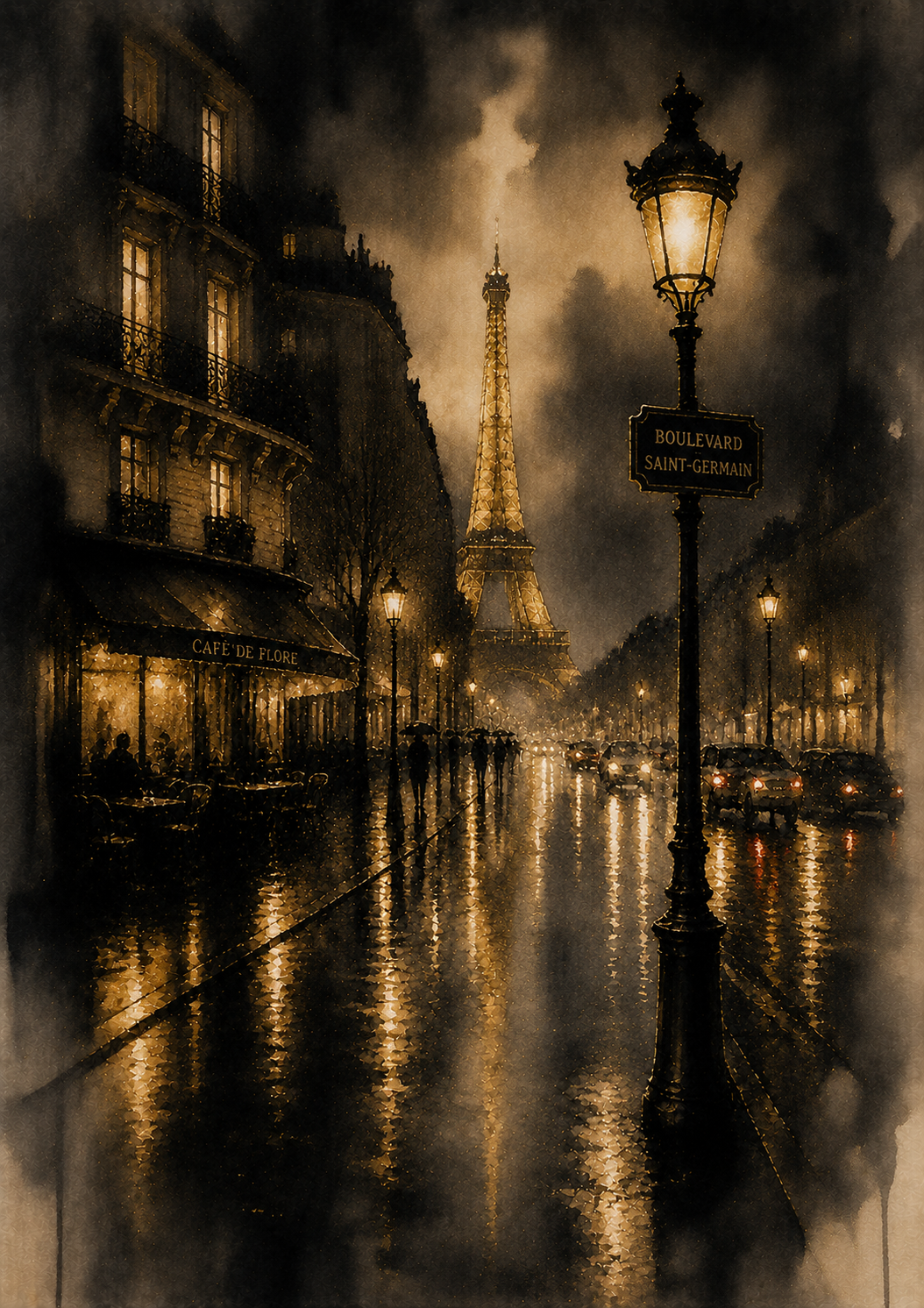 No.177.Paris Nocturne I – Luxe Fine Art Print van Parijs bij Nacht