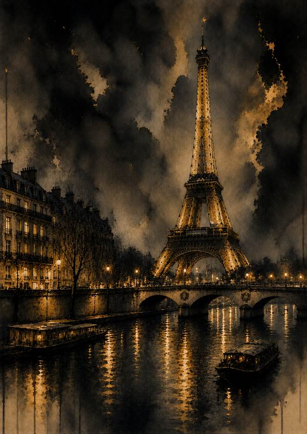 No.178.Paris Nocturne II – Luxe Eiffel Tower Fine Art Print