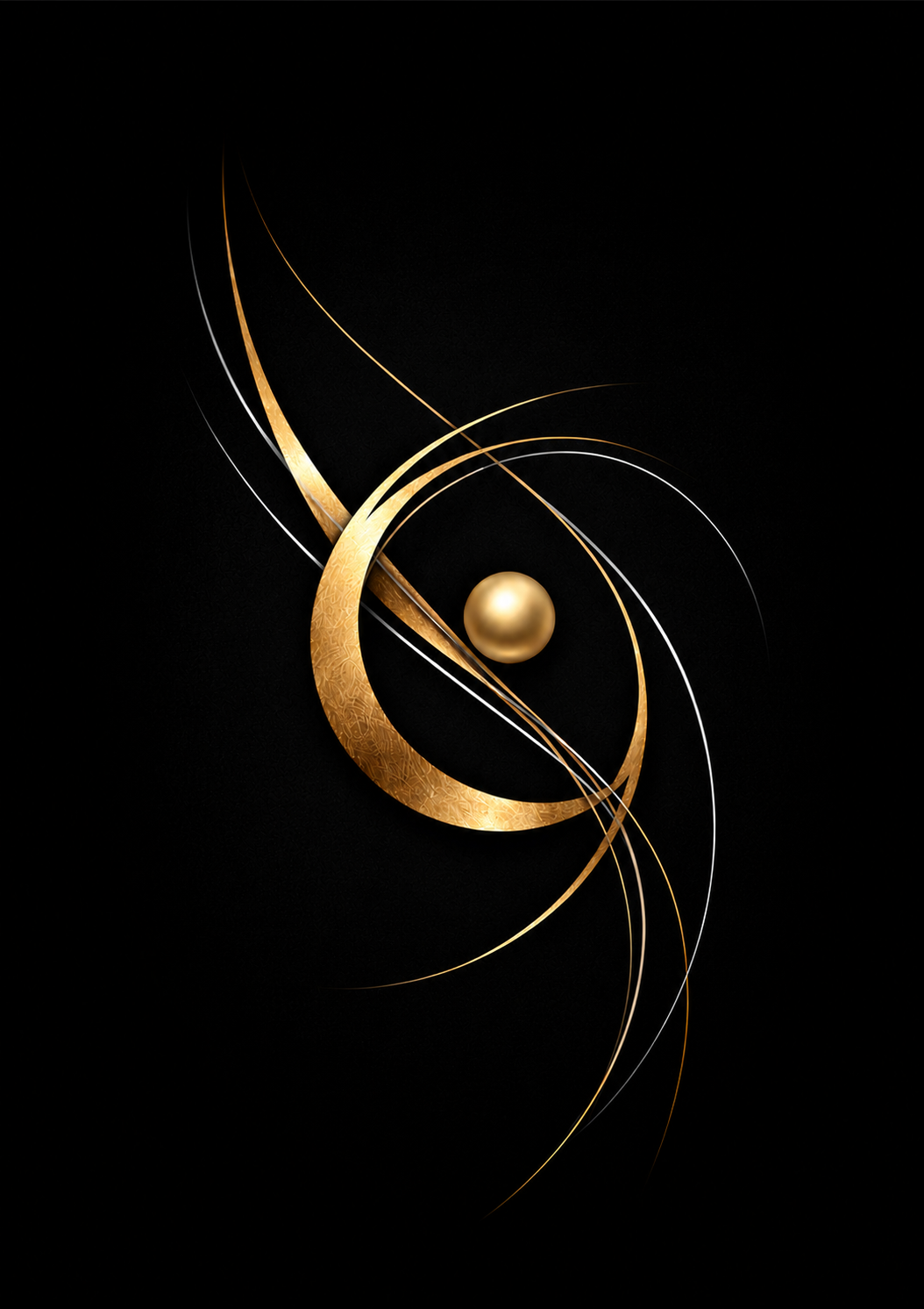No.112.Luxury Black & Gold Abstract Wall Art | Modern Minimalist