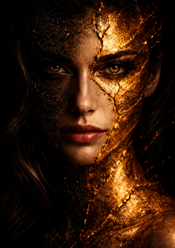 No.115.Luxury Gold Portrait Art Print | Dark Feminine Wall Decor