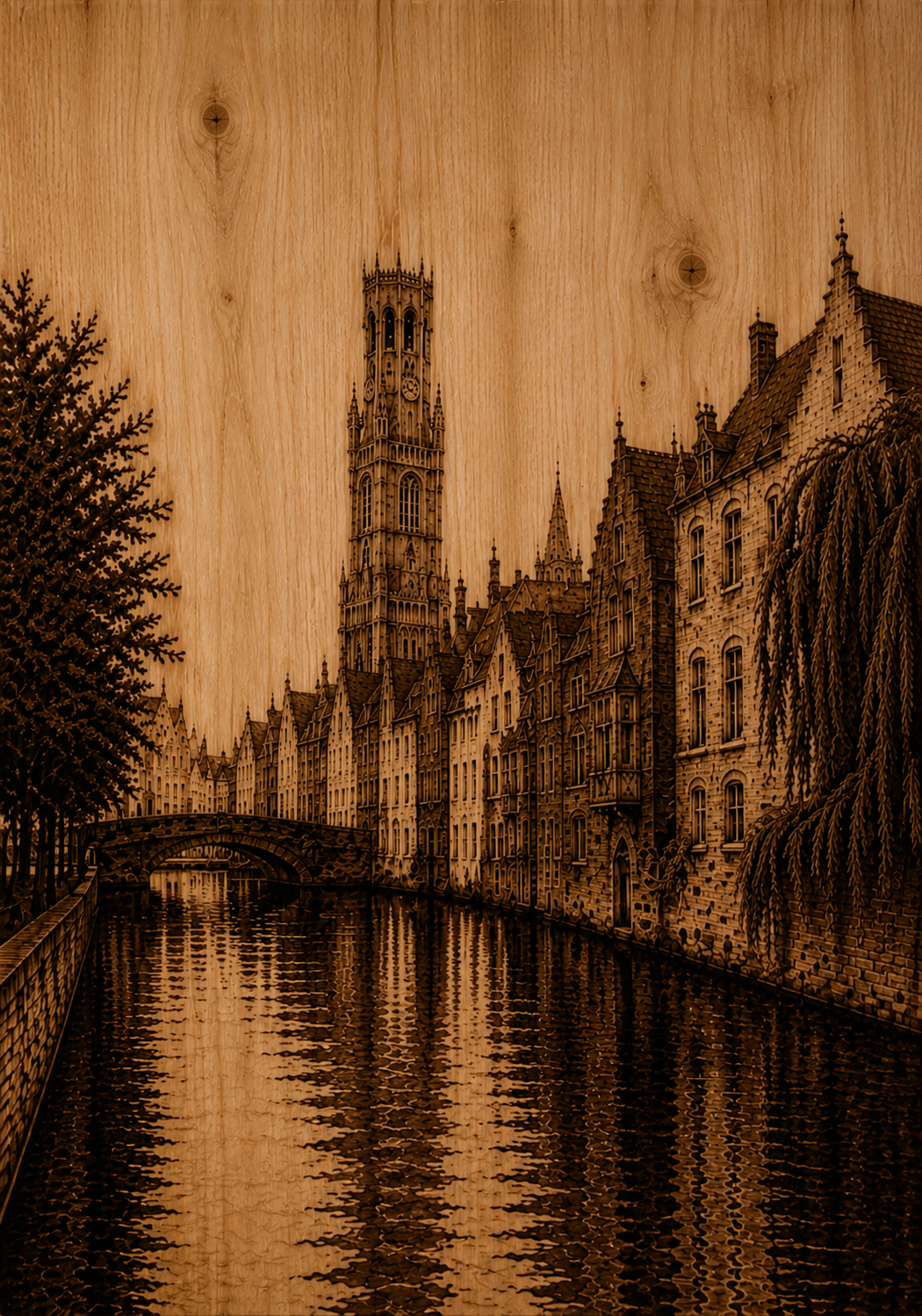 No.120.Brugge Reien Canvas – Pyrography Stijl