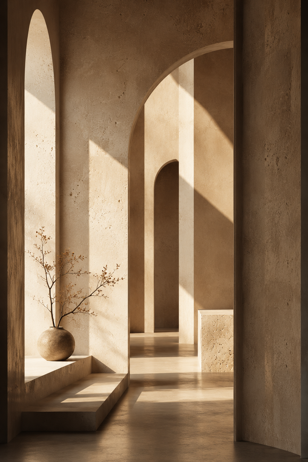 No.124.Minimalistisch Architectuur Canvas Beige