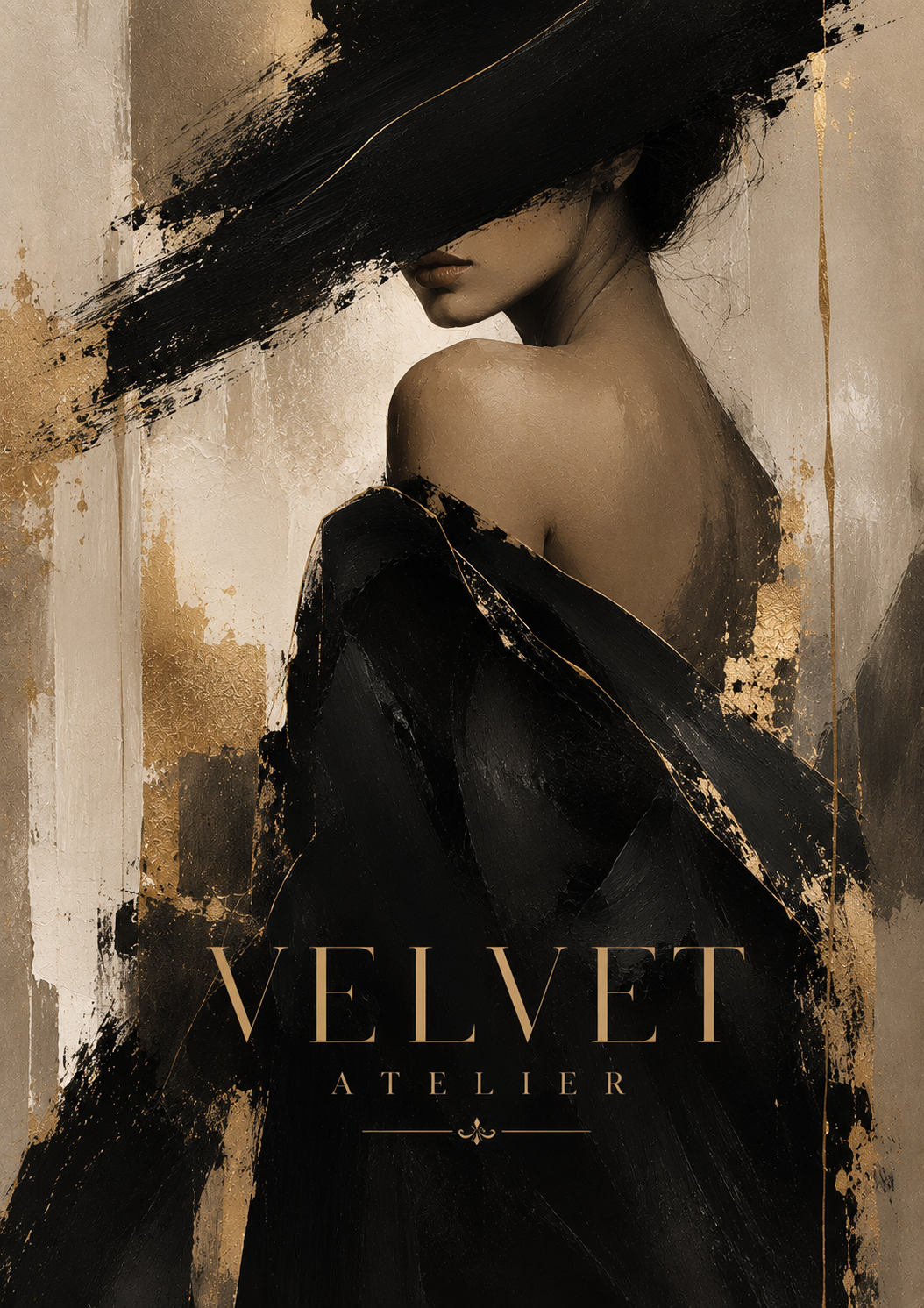 No.129.Velvet Atelier – Luxe Abstract Fashion Canvas