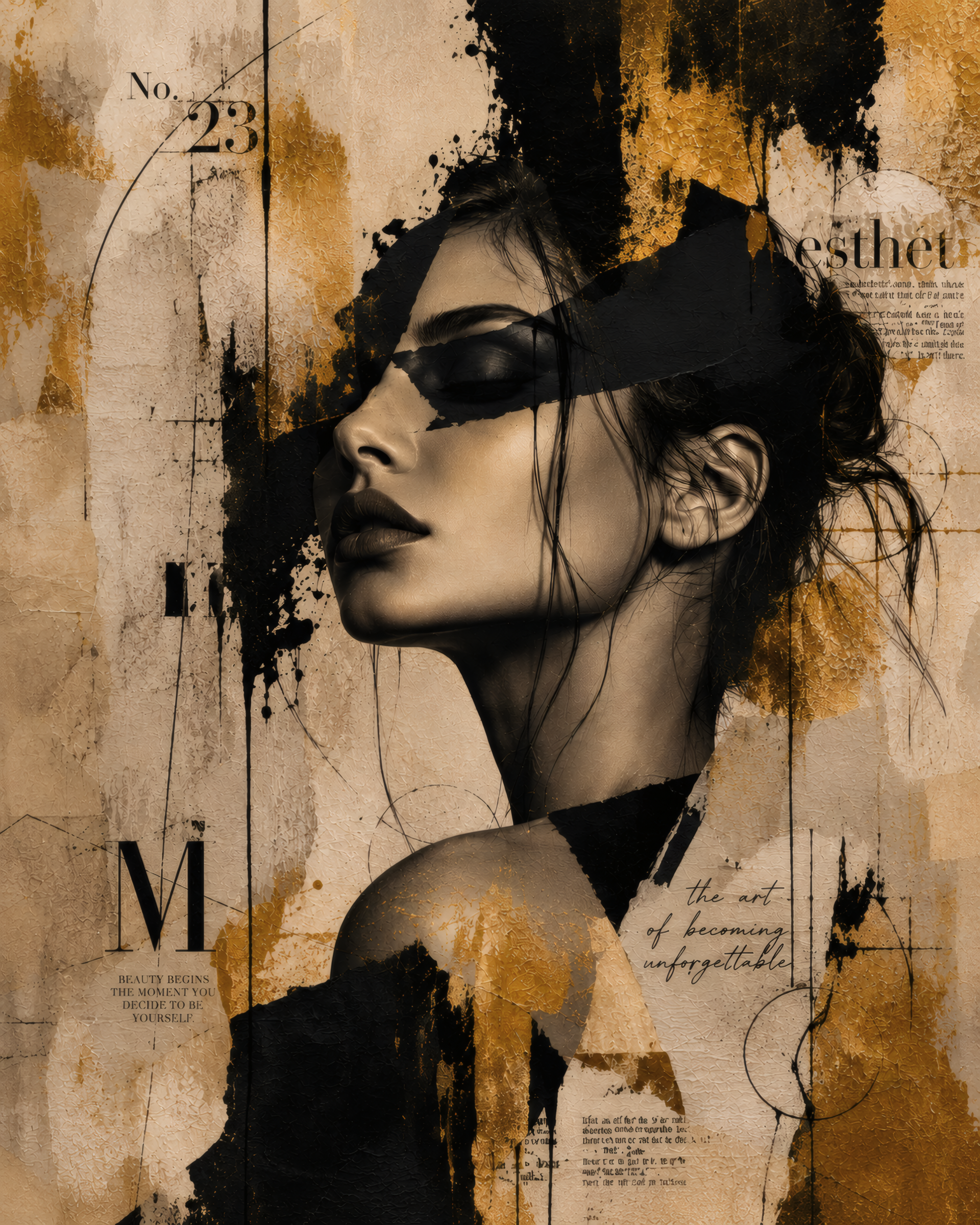 No.131.Velvet Atelier – Mixed Media Editorial Canvas