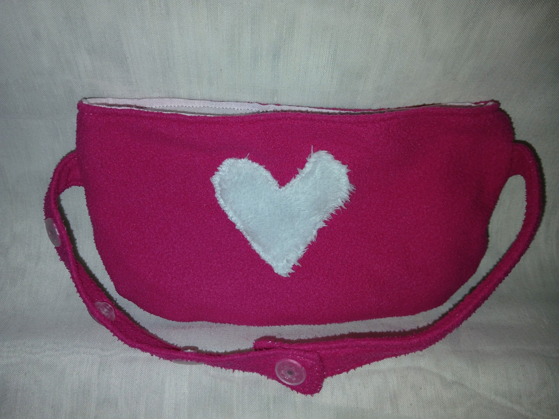 Sac à doudou fuchsia 1 coeur