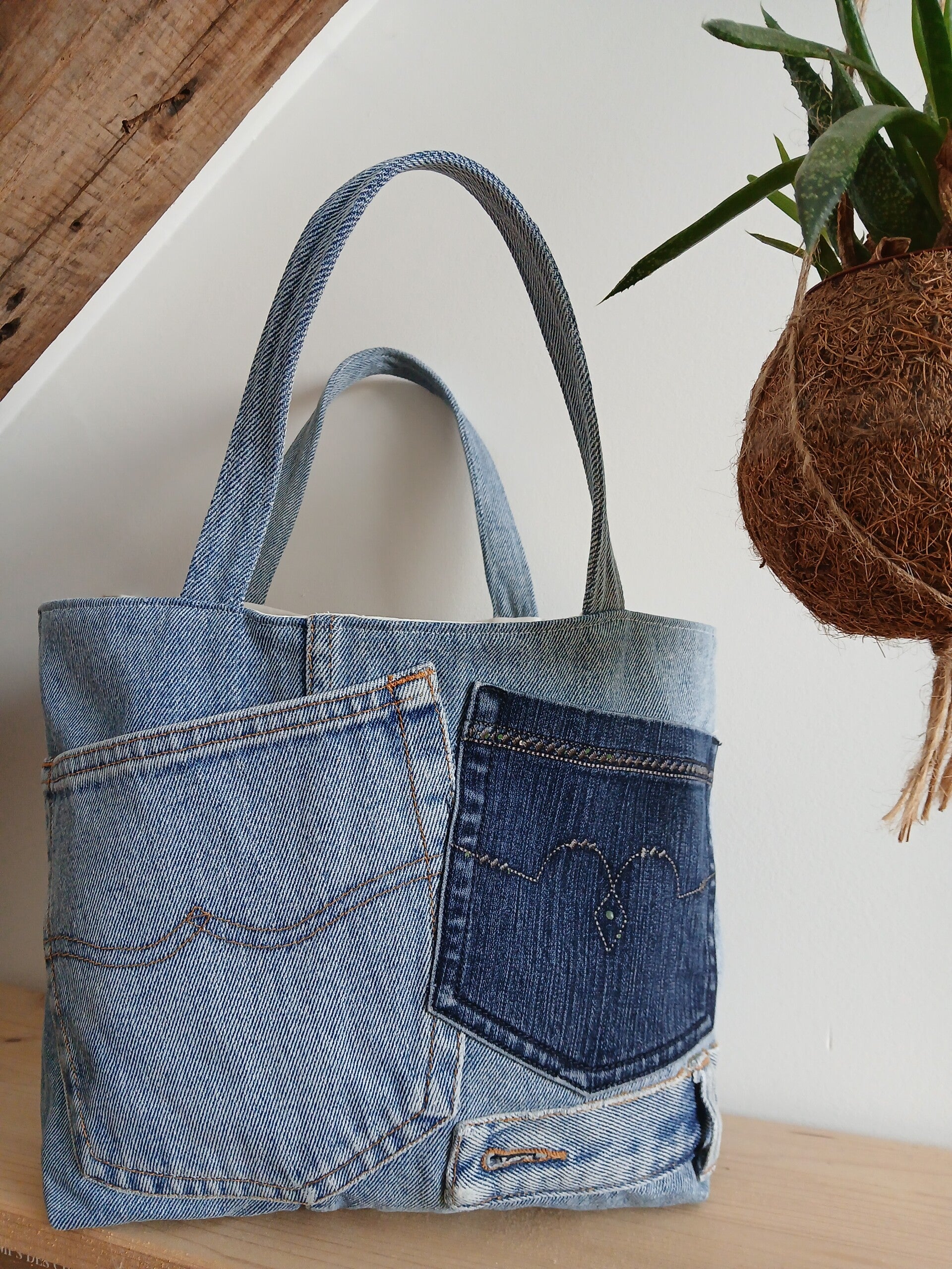 Tote Bag Jean et Blanc