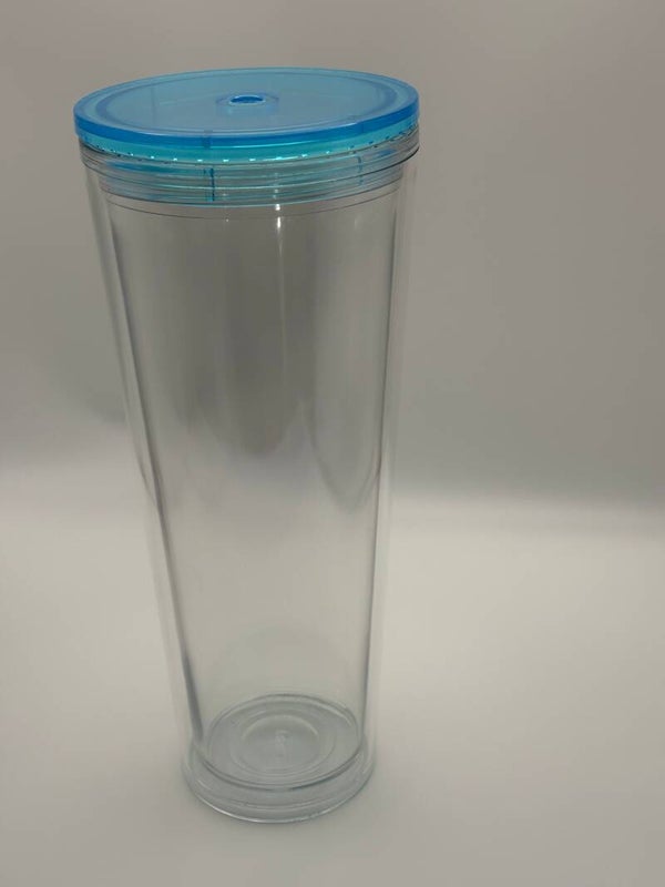 16oz Clear Double‑Wall Acrylic Tumbler