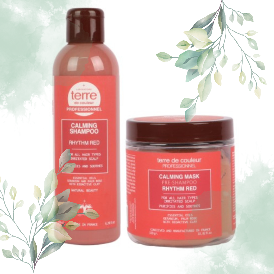 Terre de Couleur Rode Set – kalmerende shampoo & masker voor gevoelige hoofdhuid (voordeliger dan losse verkoop)