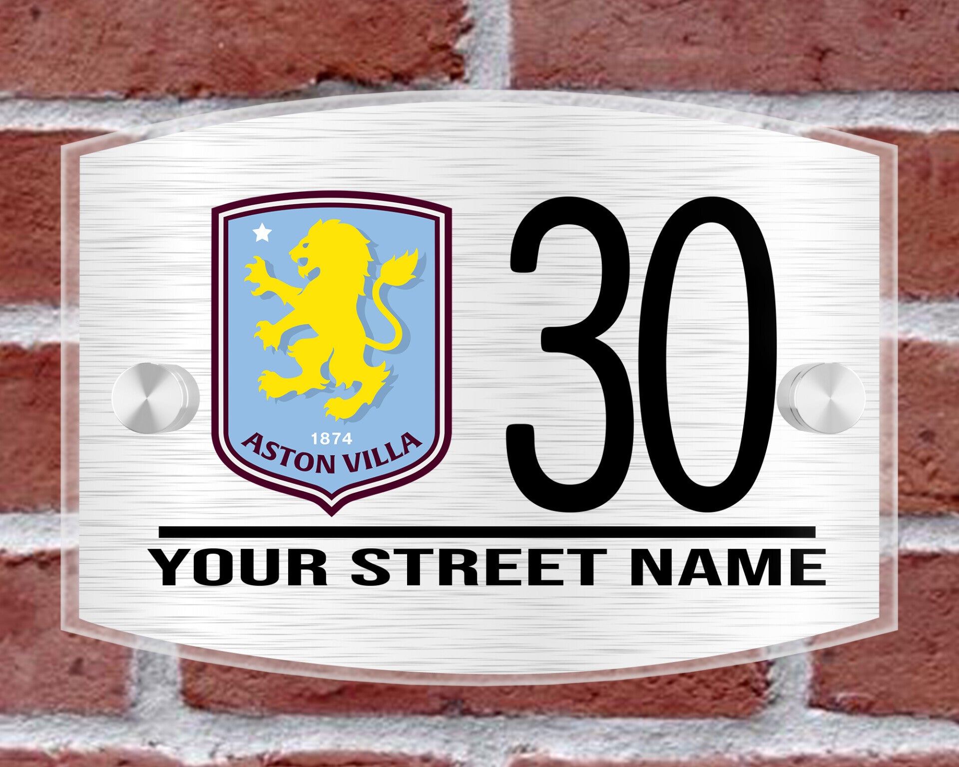 Aston Villa Acrylic House Sign