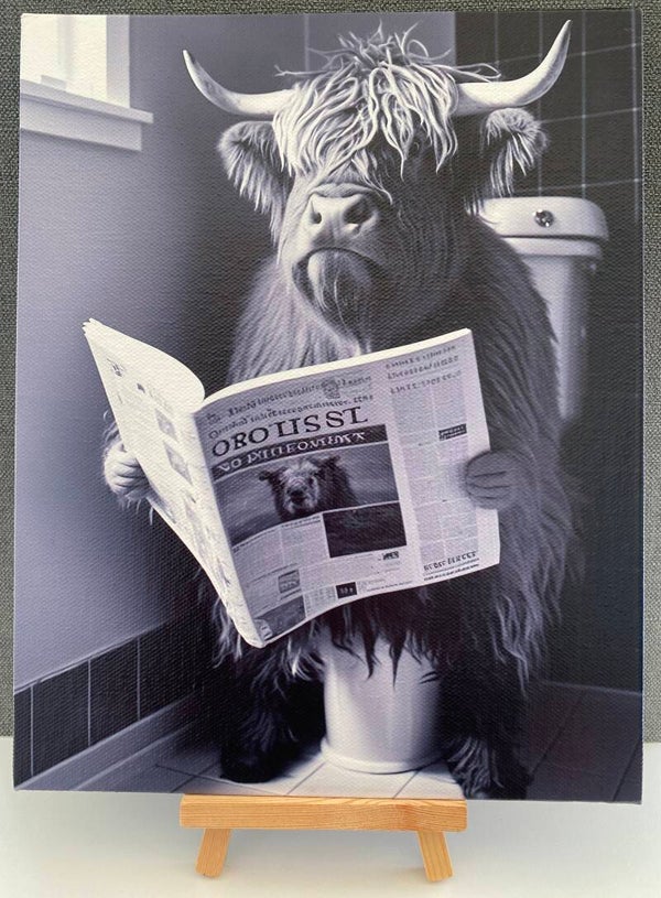 Highland Cow Canvas Panel Print