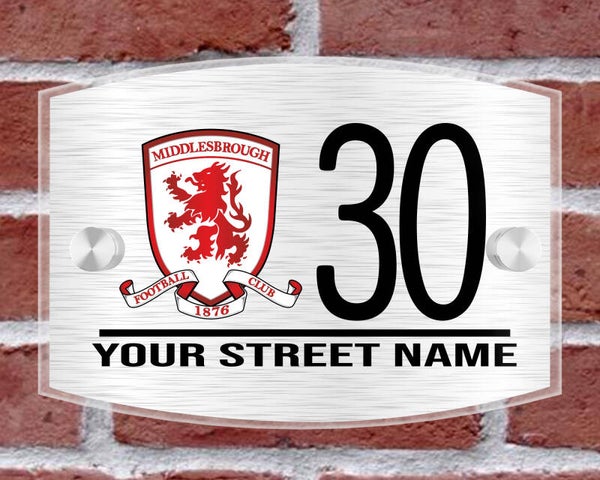 Middlesbrough Acrylic House Sign