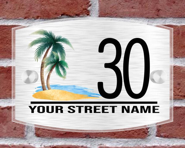 Palm Trees Acrylic House Sign