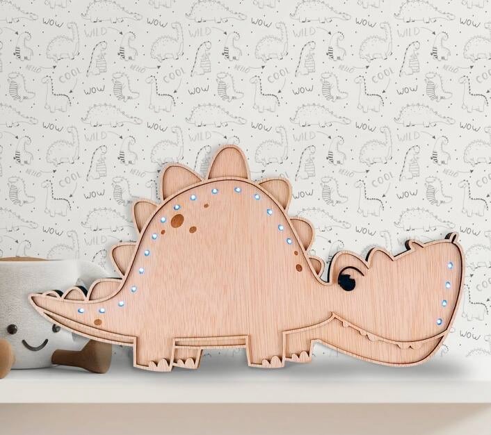 Dino kinderlamp van hout