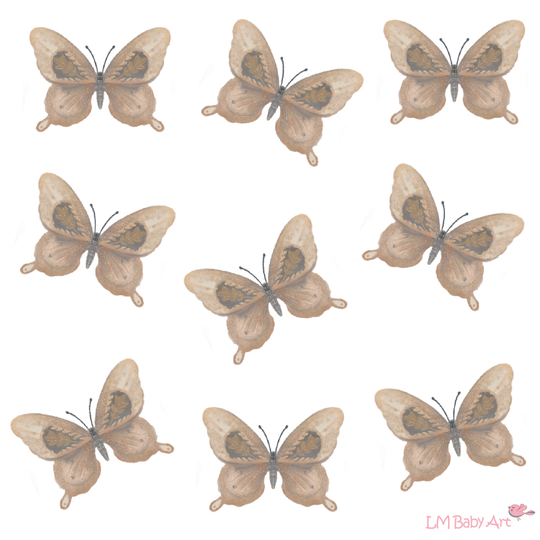 Beige vlinder muurstickers