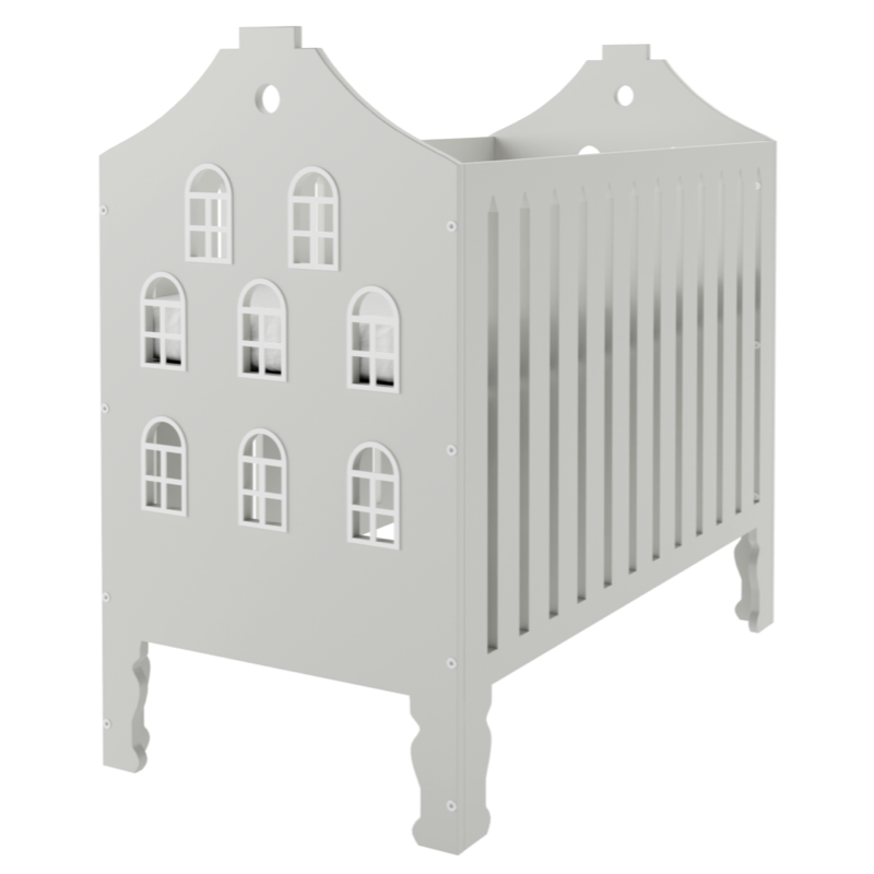 blauw babybed