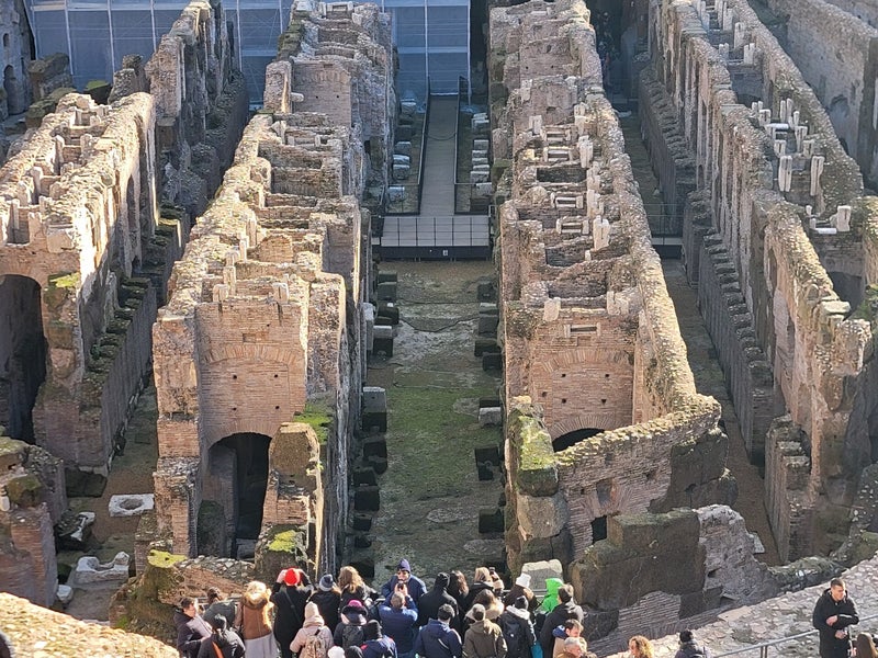 Under the floor of the Colosseum