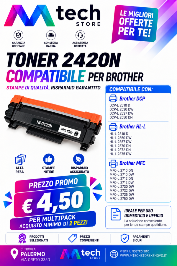 TONER 2420 BROTHER COMPATIBILE X 2