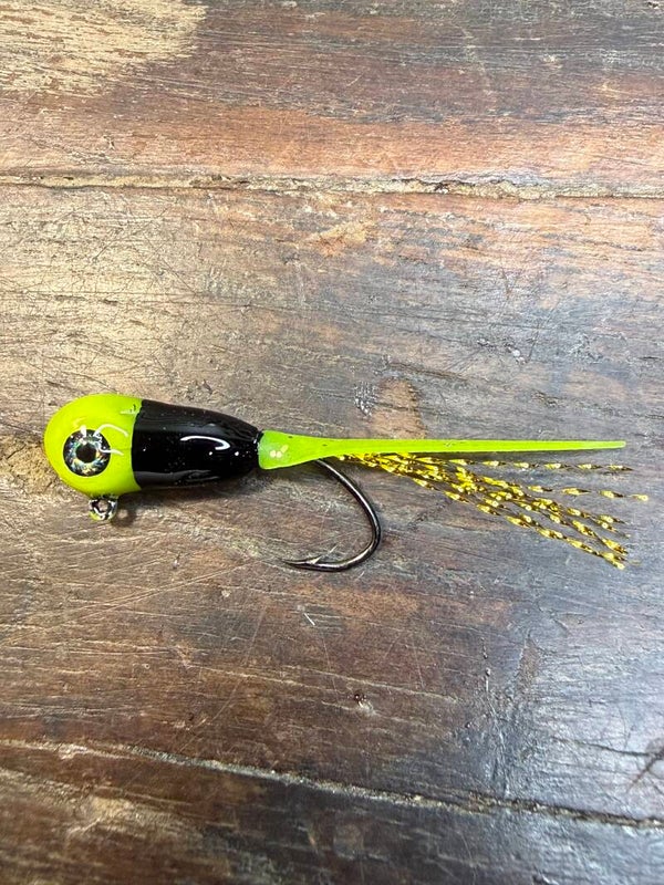 Black and Chartreuse Glass Minnow