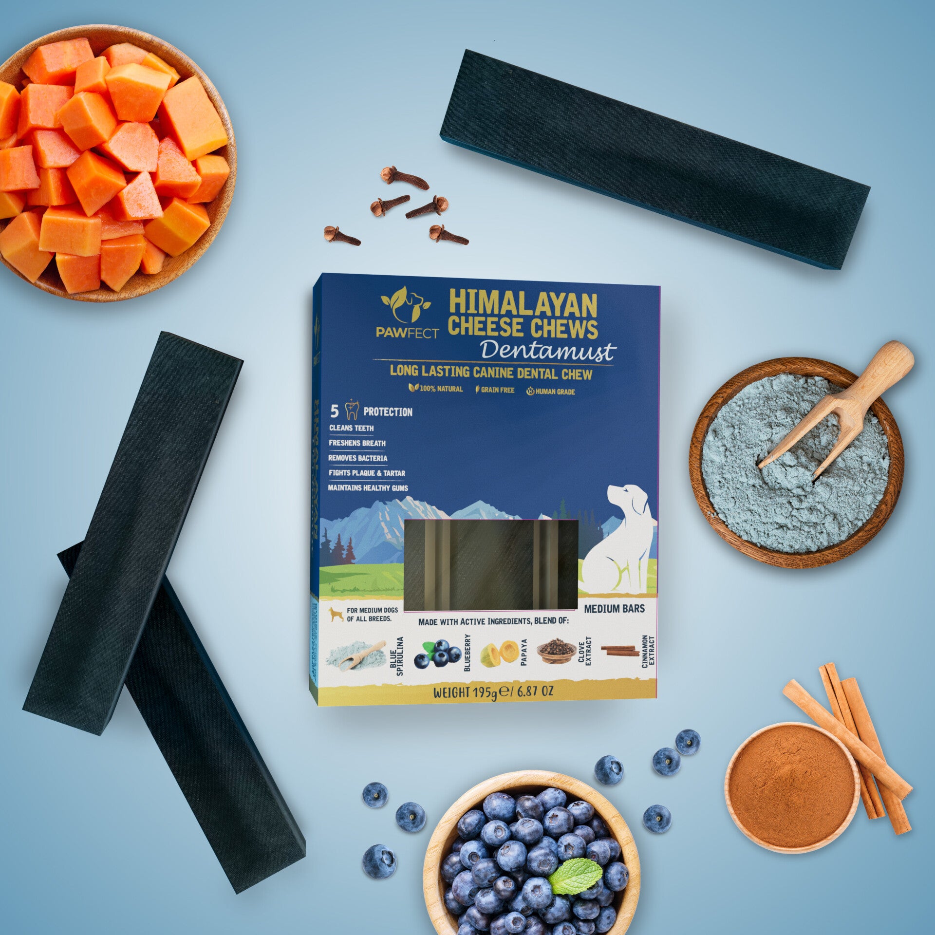 Dentamust Bars Blueberry - Pawfect