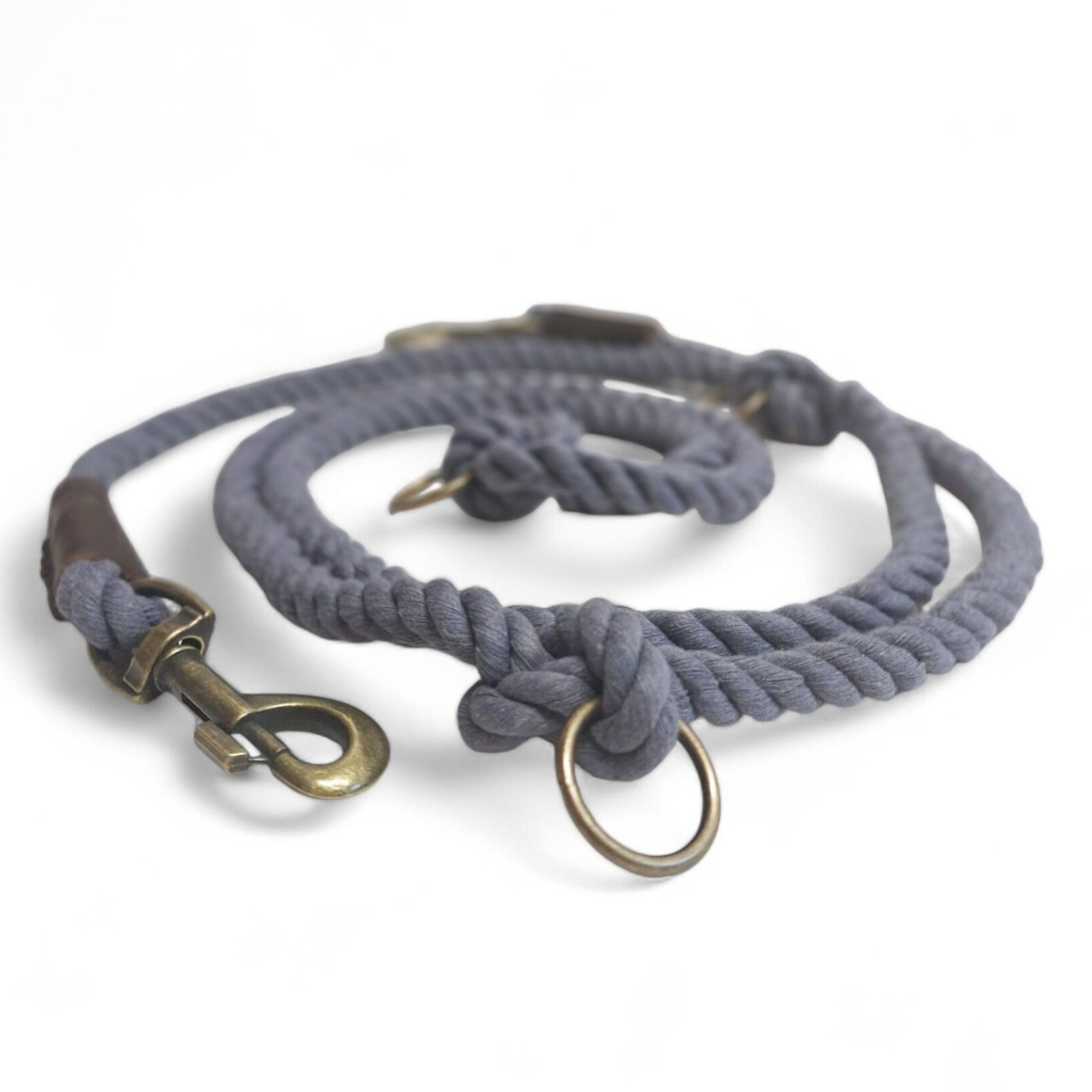 Twisted Cotton verstelbare hondenriem - Grijs - Cooper & Quint