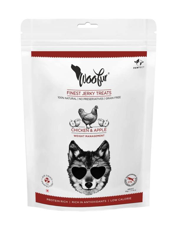 Woofur luchtgedroogde hondensnacks Kip en Appel 50 gr. - Pawfect
