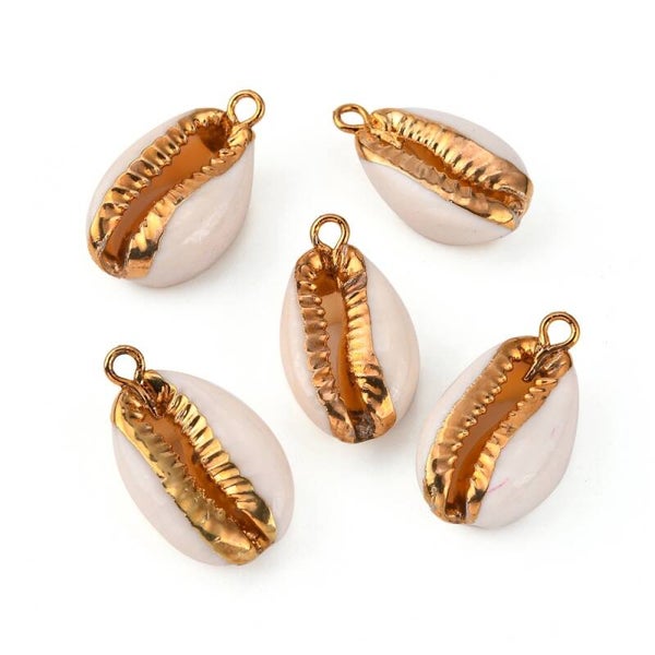 Cowrie Schelp goud Wit