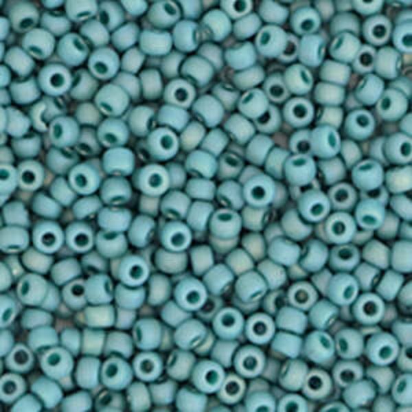 4702 Opaque glazed frosted rainbow peacock blue  11/0