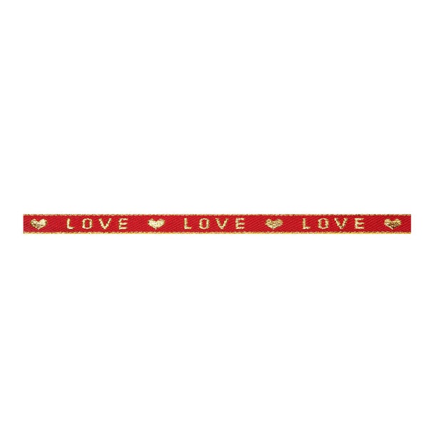 Tekstlint Love Rood Goud