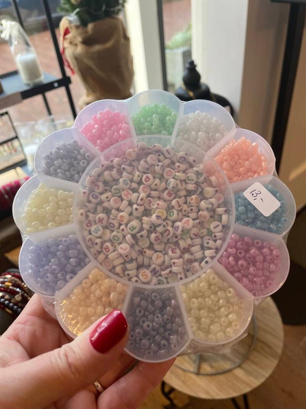 Startpakket bloem doosje rocailles en letters