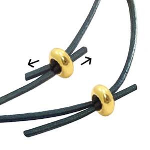 DQ metaal kraal macramé slot disc 8x4mm Goud (nikkelvrij)