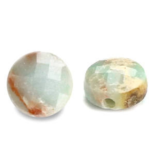 Natuursteen kralen facet rond 7mm Light turquoise