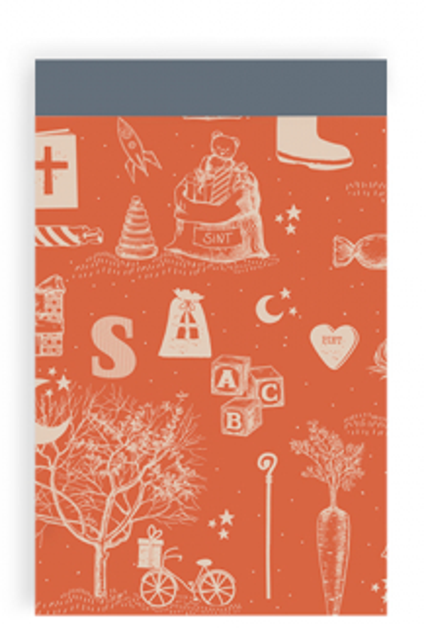 Cadeauzakje Sint Vintage  Ocean Blue  12 x 19 cm