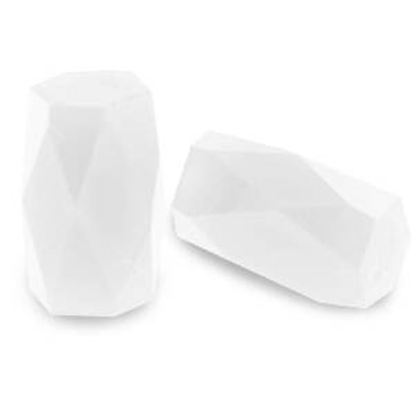 Top Facet kralen tube White opal