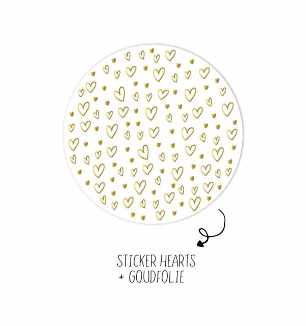 Stickers "Hearts Gold"