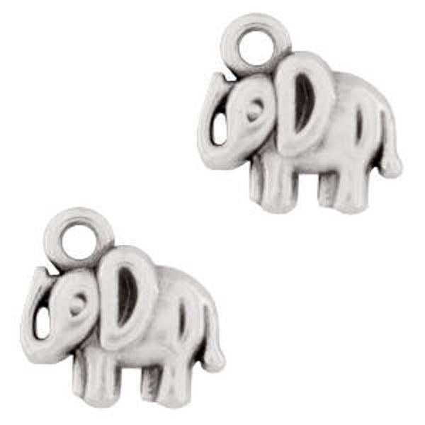 Bedel DQ metaal olifant Antiek zilver