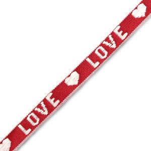 Love lint red-white (per meter)